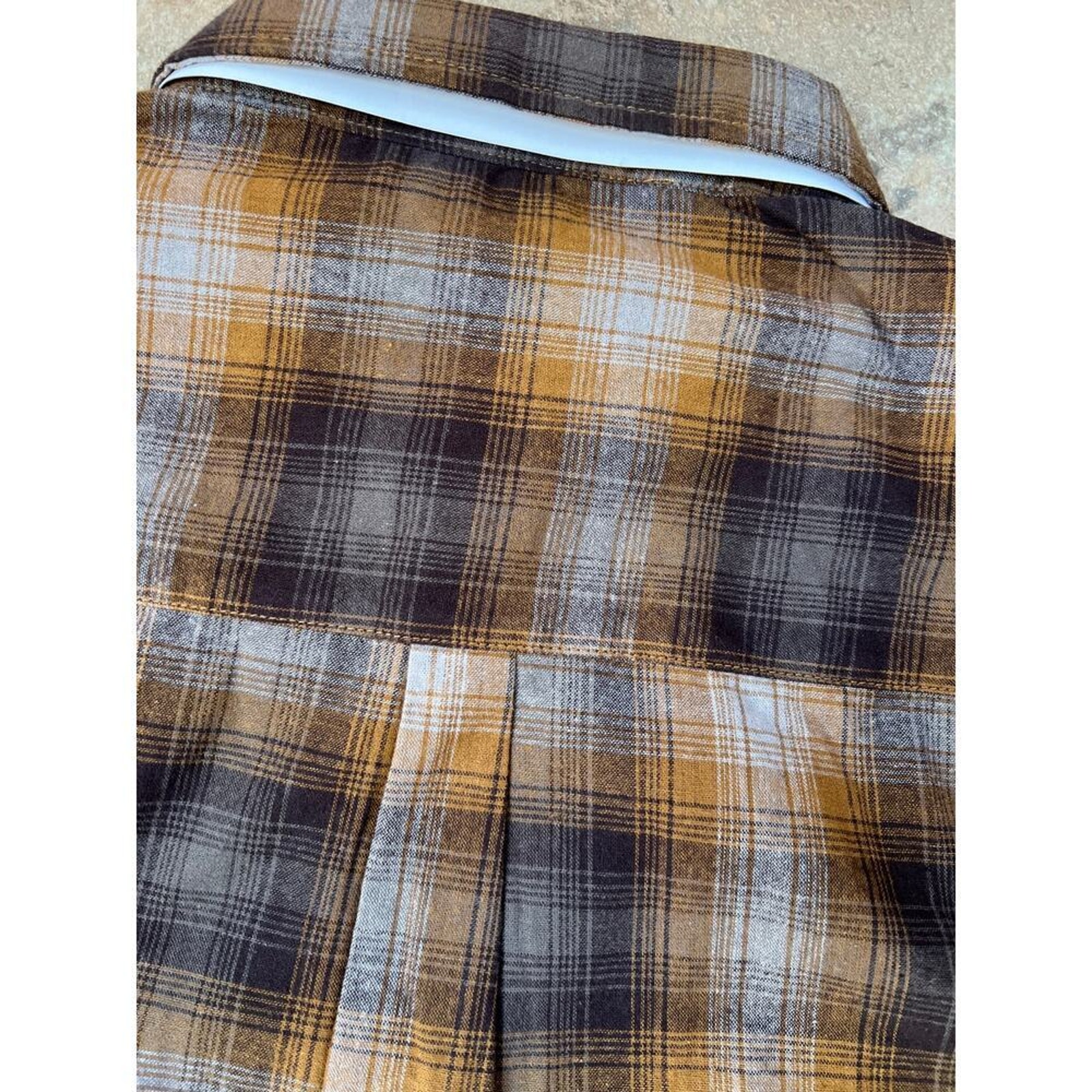 Stone Creek Brown Gray Plaid Flannel Snap Western Shirt, Men's L - Nwot — image 7 of 7